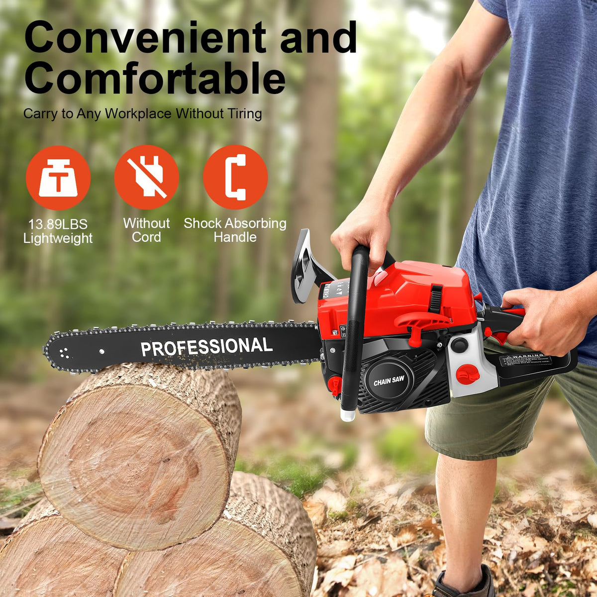20-Inch 2-Stroke Gas Chainsaw with Tool Bag N4007