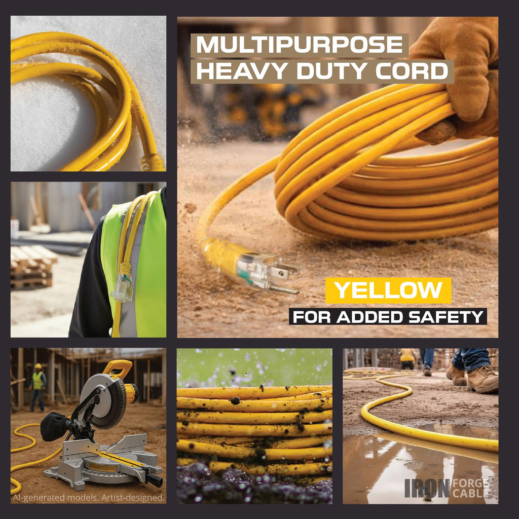 50 Foot Lighted Outdoor Extension Cord with 3 Outlets M62779