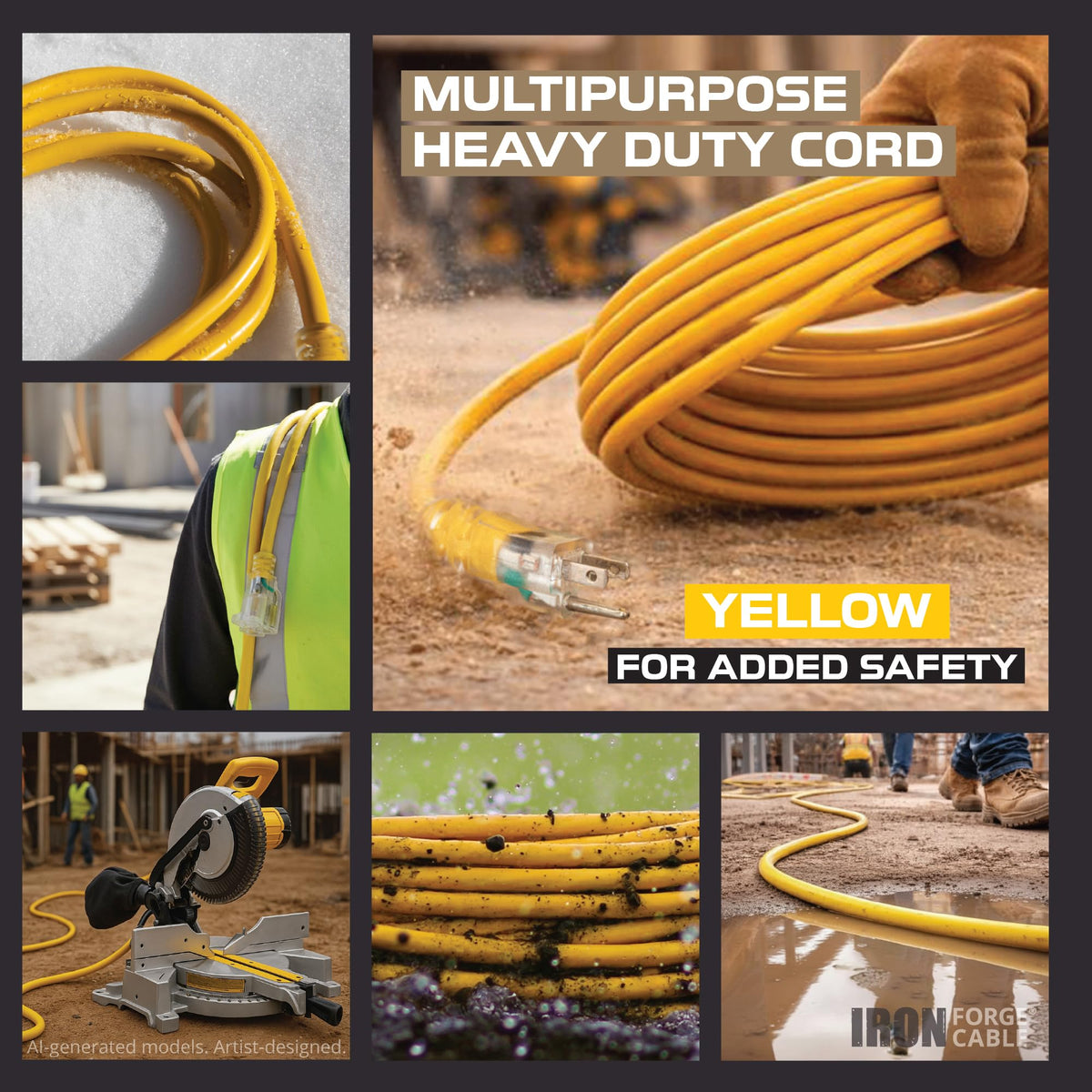 50 Foot Lighted Outdoor Extension Cord with 3 Outlets M62779