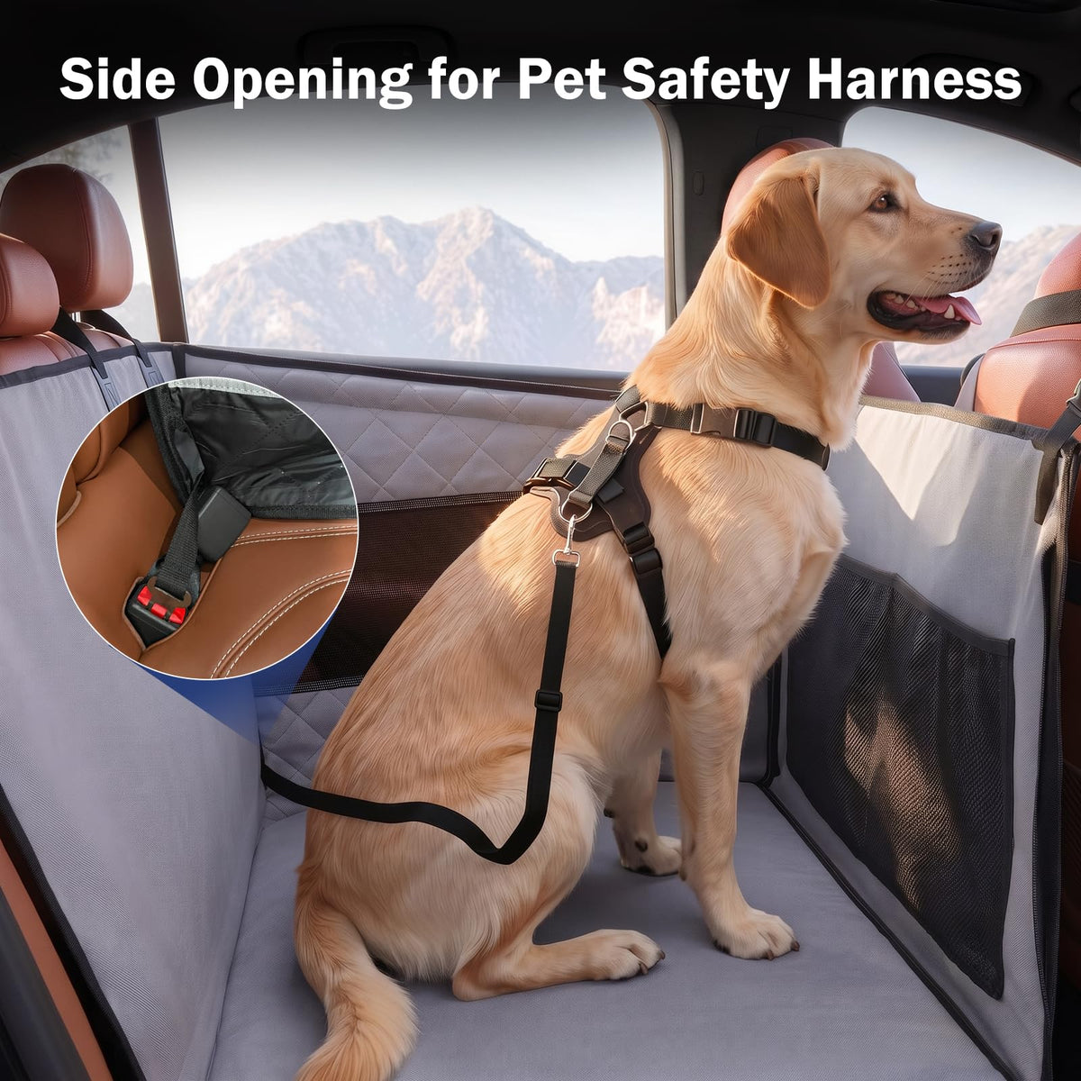 Waterproof Dog Car Seat with Storage Pocket T481