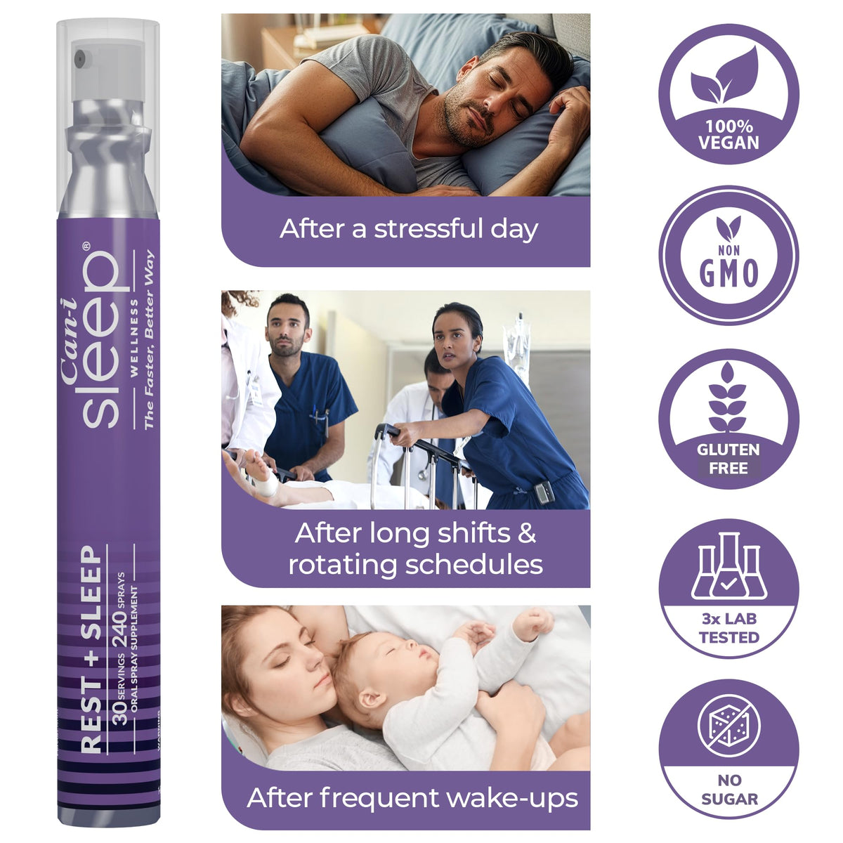 Natural Sleep Aid Spray with Melatonin 1 mg, GABA, & 5HTP F7860