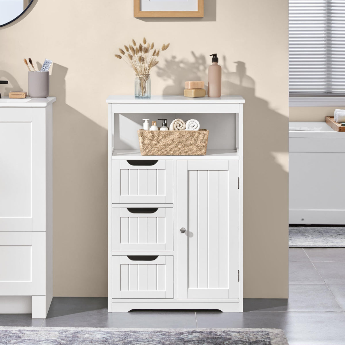 White 3 Drawer Bathroom Storage Cabinet J990149