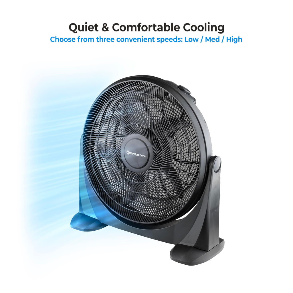 20-Inch High-Velocity Floor Fan with 3 Speeds, Black J8685
