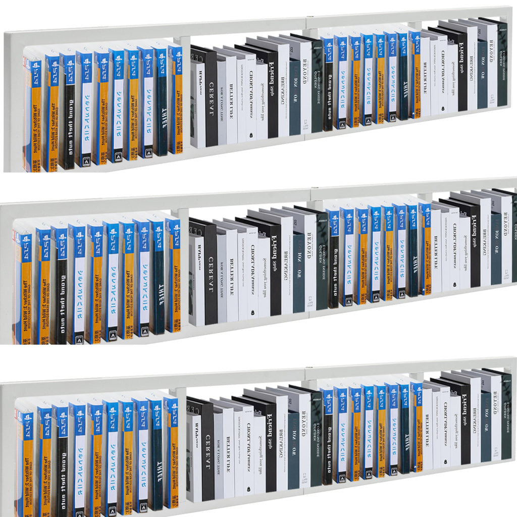 34 Inch White Metal CD Storage Shelf N589