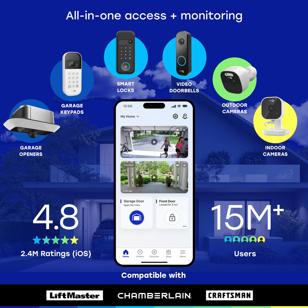 Smart Garage Door Video Keypad with Wide-Angle Camera, White P2783