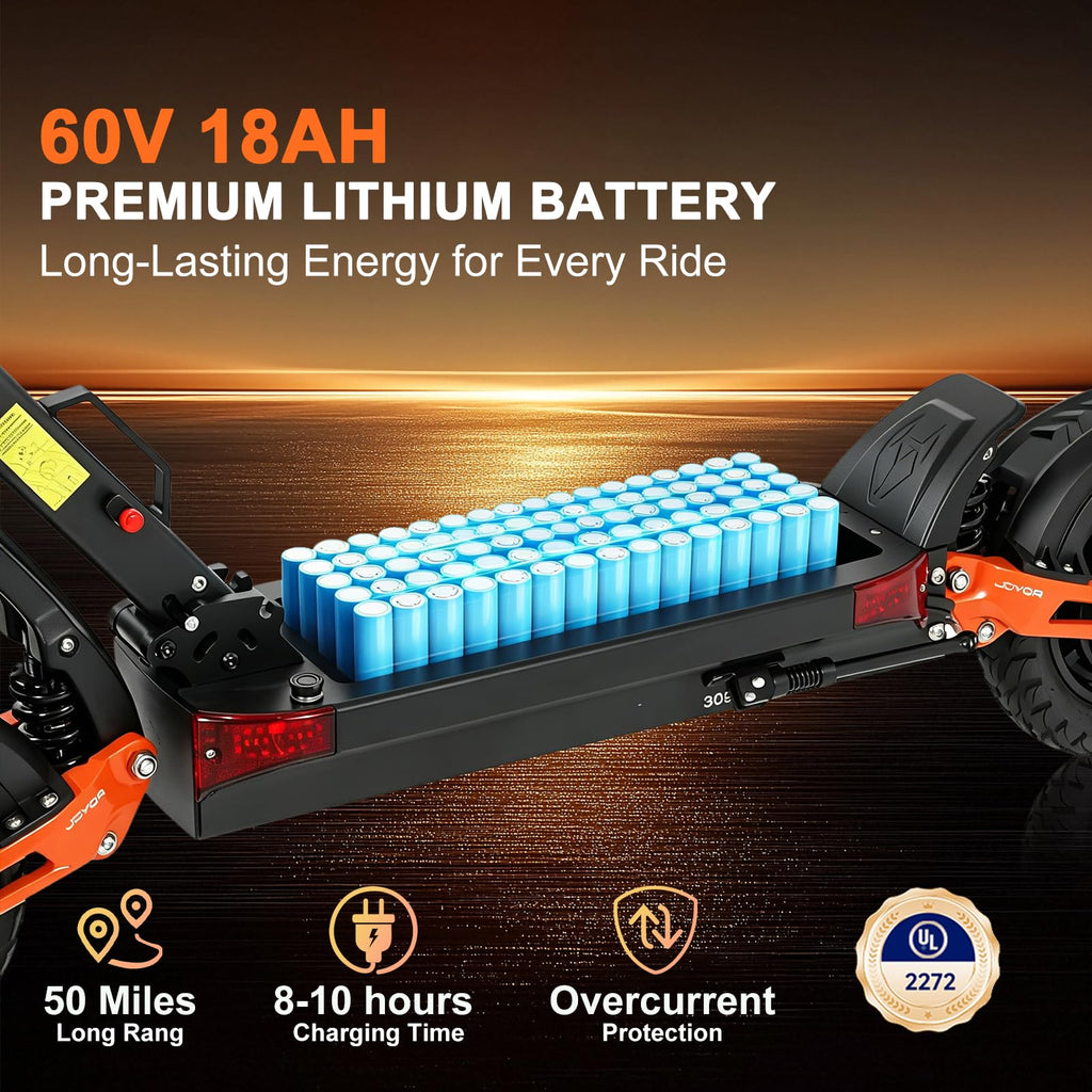 5600W Motor 46 MPH 27Ah Battery 10" Off Road Foldable Electric Scooter L33564