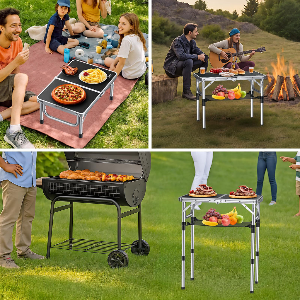 Folding Camping Table 24"X 16" Adjustable Height E212323