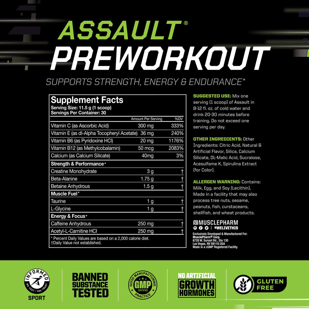 Blue Raspberry PreWorkout Powder 30 Servings O145696