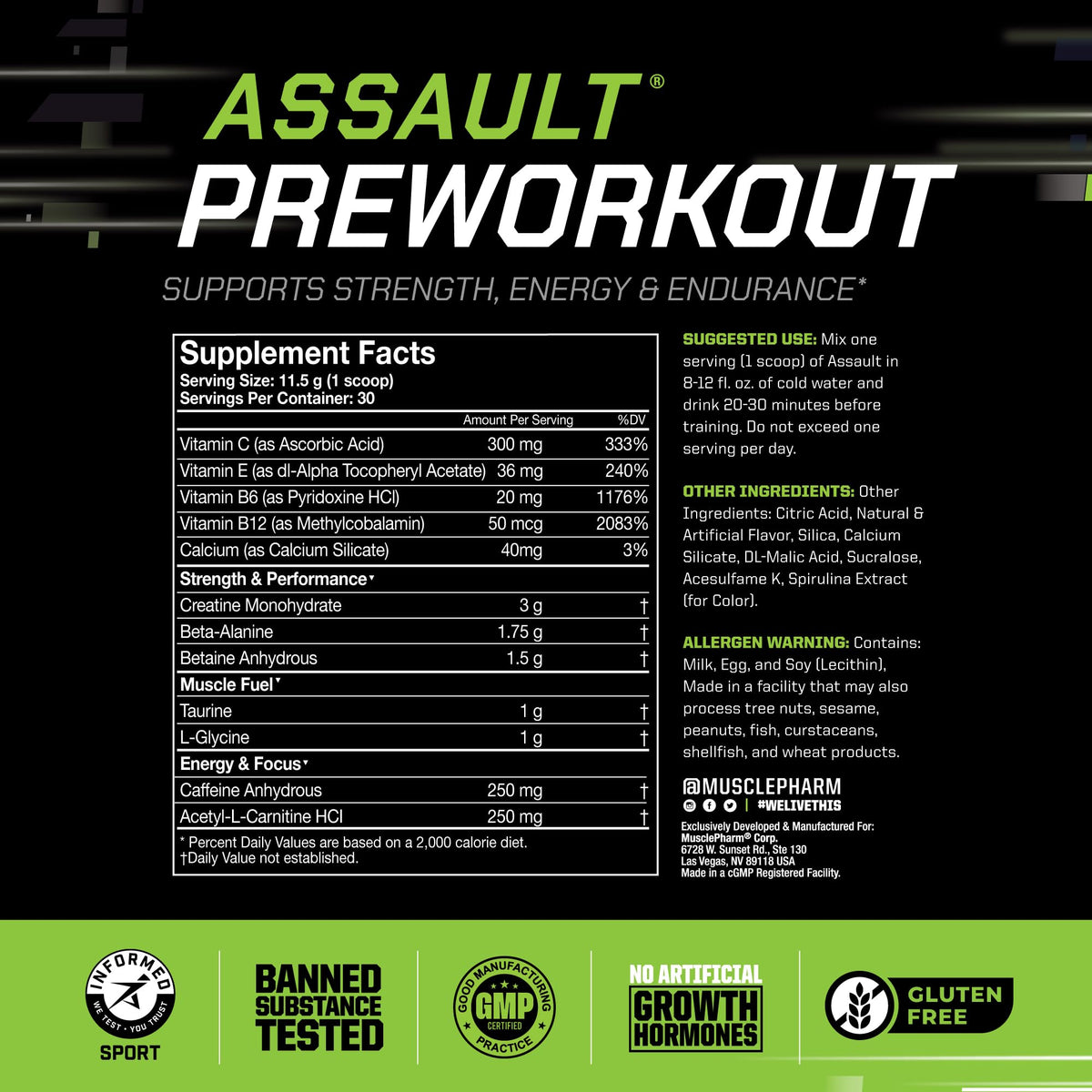 Blue Raspberry PreWorkout Powder 30 Servings O145696