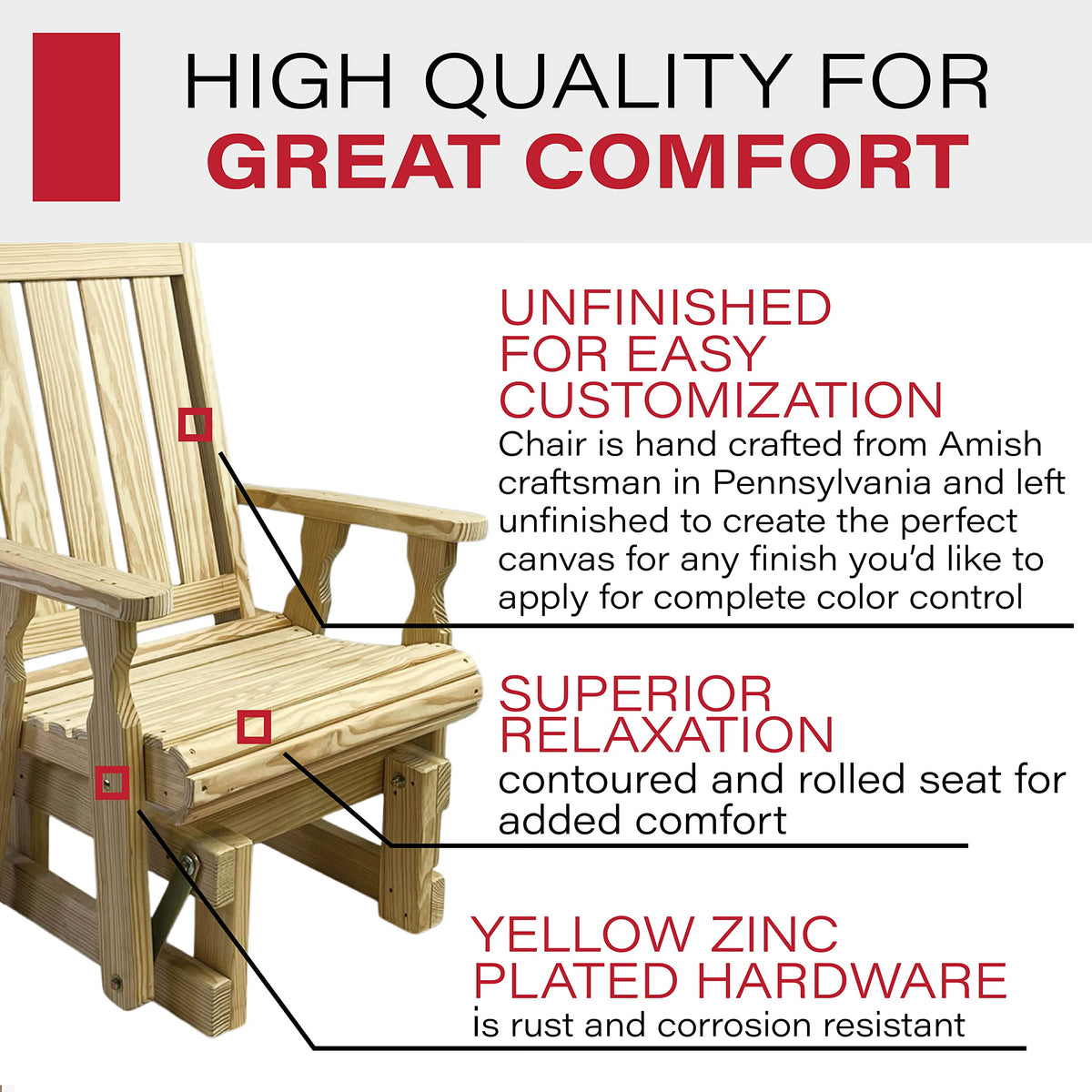 Heavy Duty 600 Lb High Back Glider Chair S118411