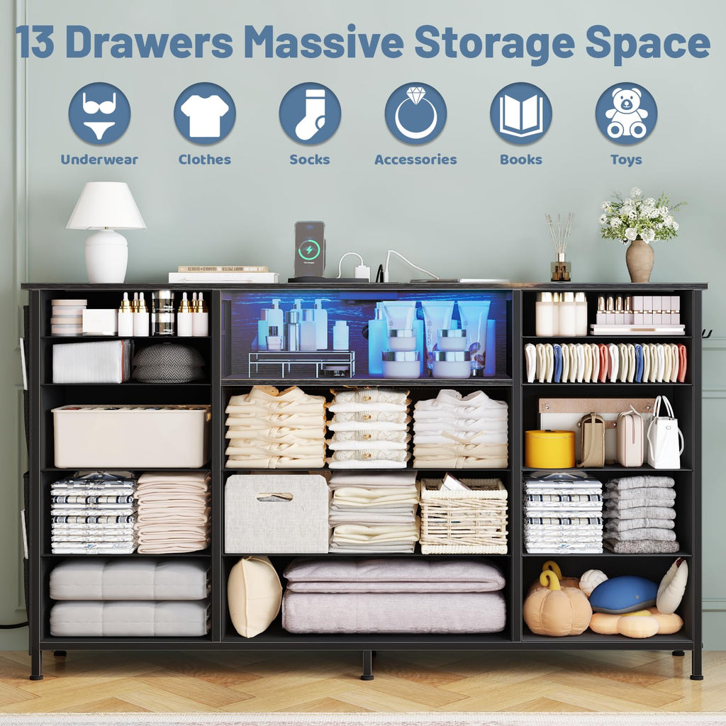 13 Drawer Fabric Dresser V70166