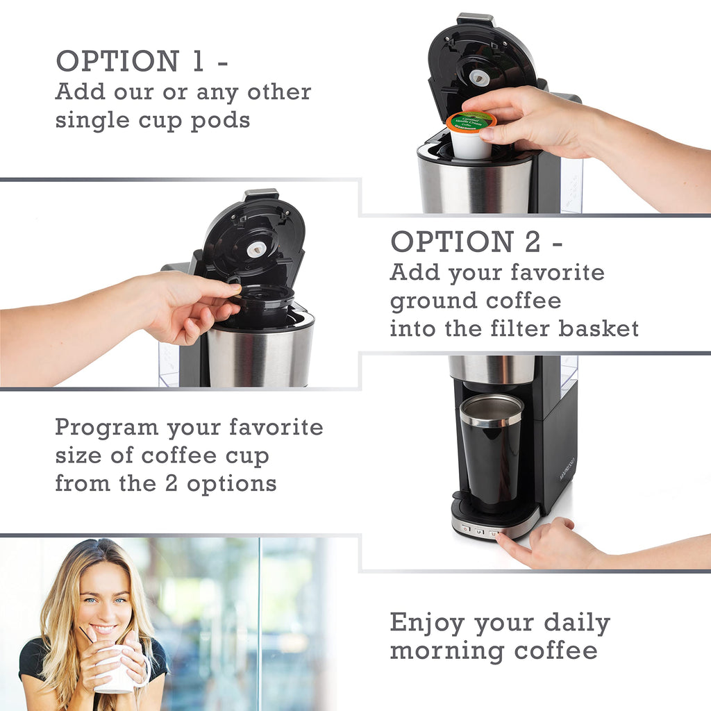 Single Serve Coffee Maker with 14oz Travel Mug U489242