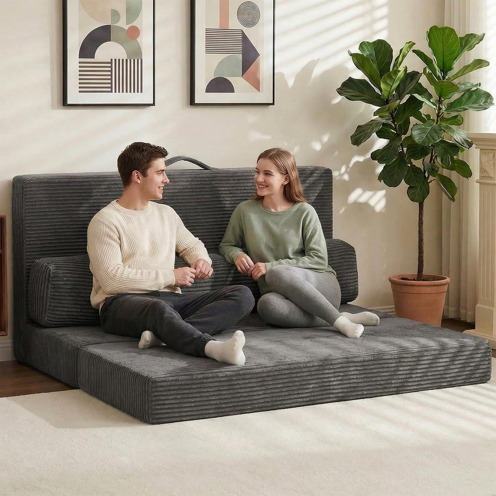 6 inch Tri-Folding Full Size Grey Mattress Y9374
