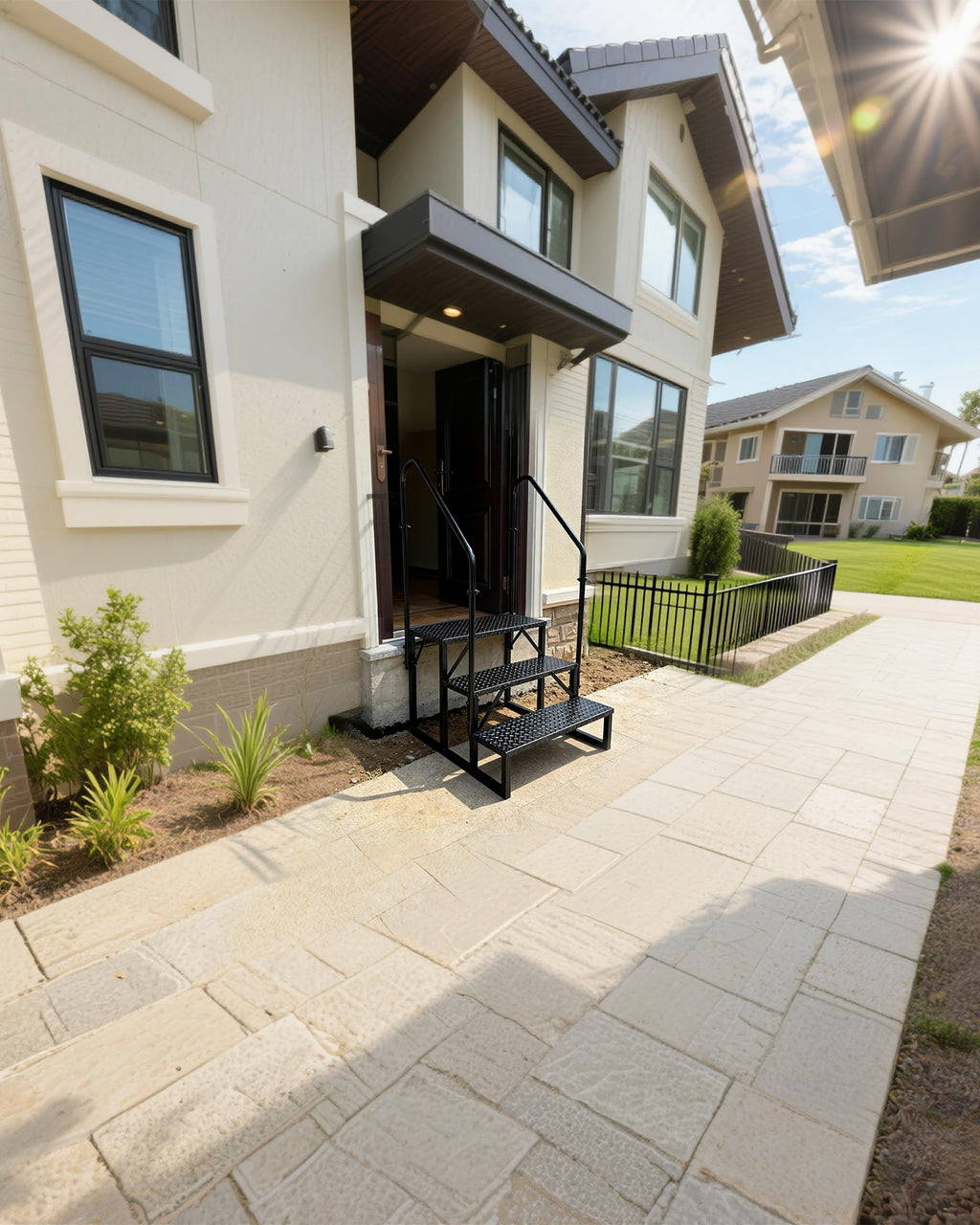 3 Step RV Steps with 2 Handrails Z6145
