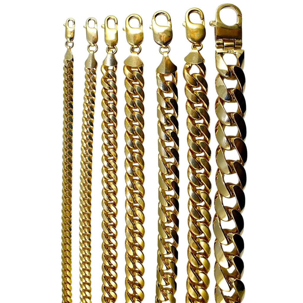 14K Yellow Gold Solid Miami Cuban Chain V759205