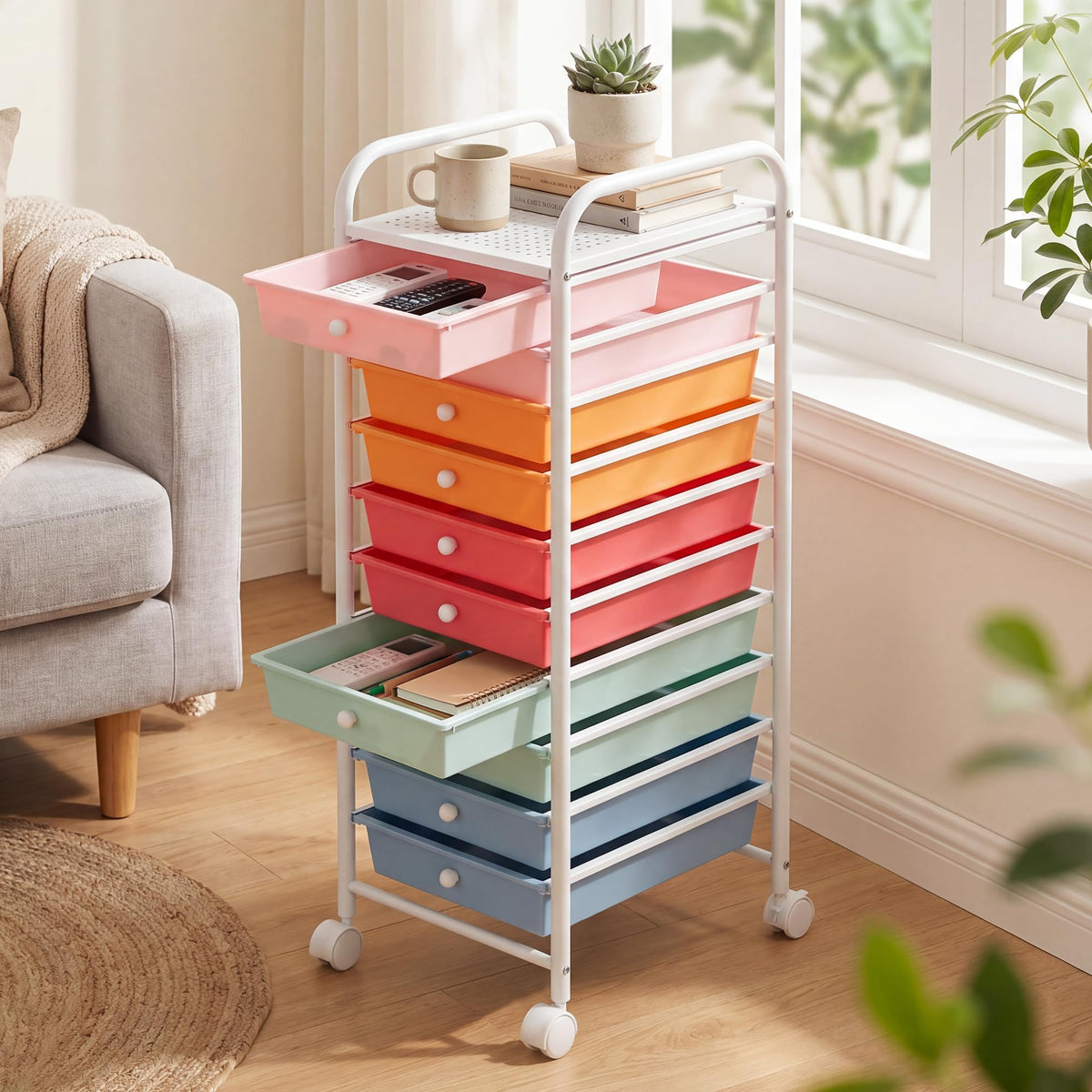 10 Drawers Rolling Storage Cart Y331
