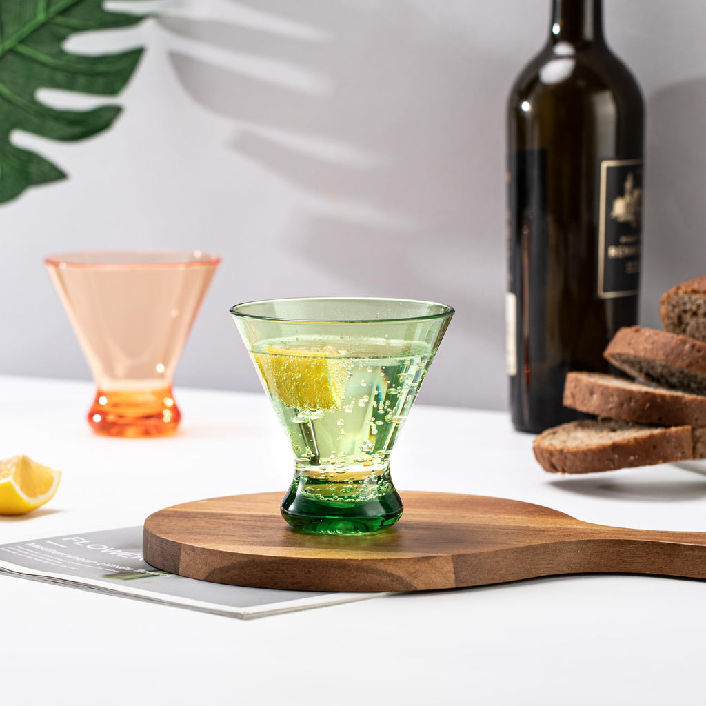 9 oz Acrylic Stemless Martini Glasses, Set of 6 Multicolor X22202