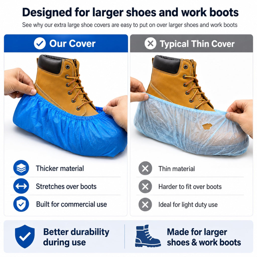 Blue Waterproof Disposable XL Shoe Covers F456