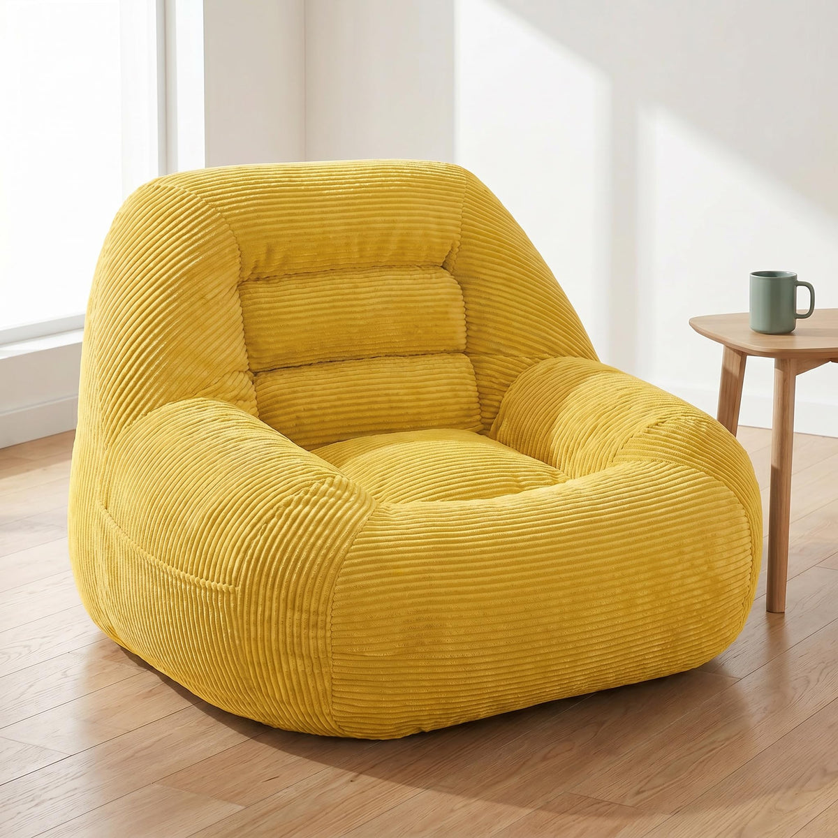 Oversized Corduroy Memory Foam Bean Bag Chair E3453