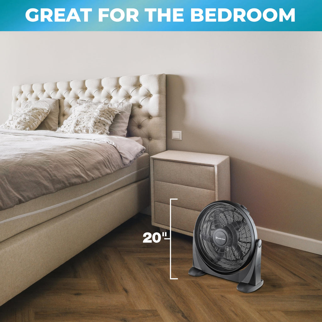 20-Inch High-Velocity Floor Fan with 3 Speeds, Black J8685