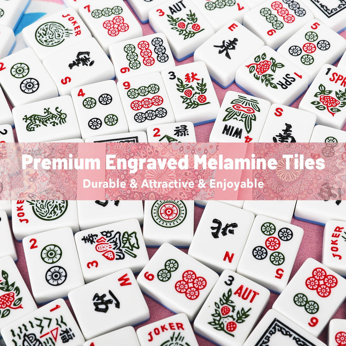 American Mahjong Set with 166 Blue Tiles and Racks Y95588
