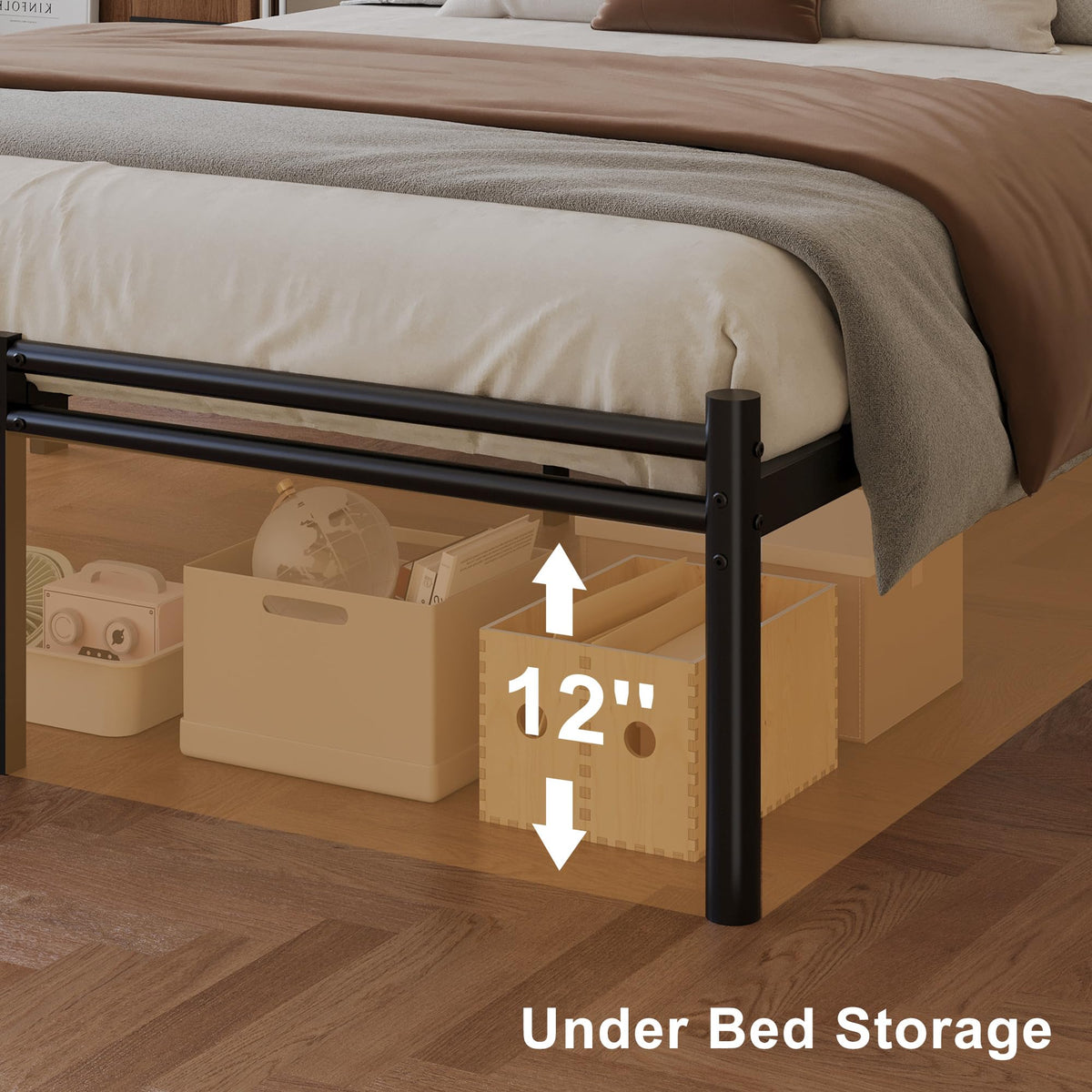 Full Size Bed Frame with Headboard and Footboard W2170