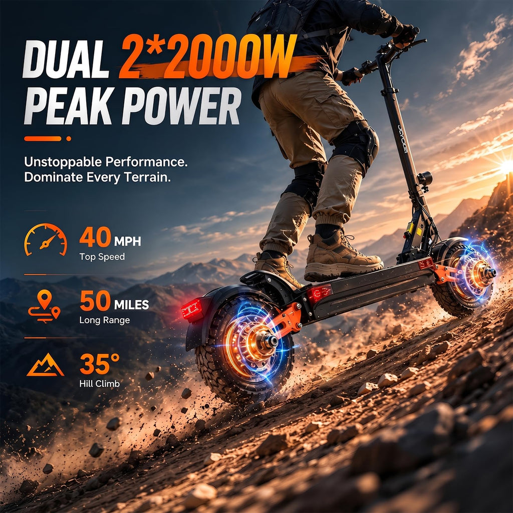 5600W Motor 46 MPH 27Ah Battery 10" Off Road Foldable Electric Scooter L33564