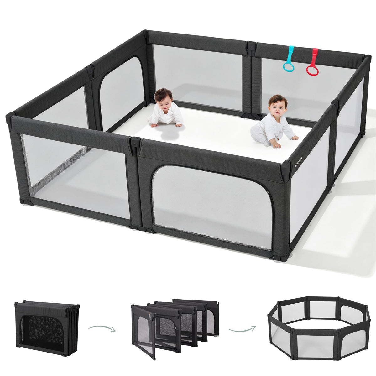 8-Panel Foldable Baby Playpen D690320