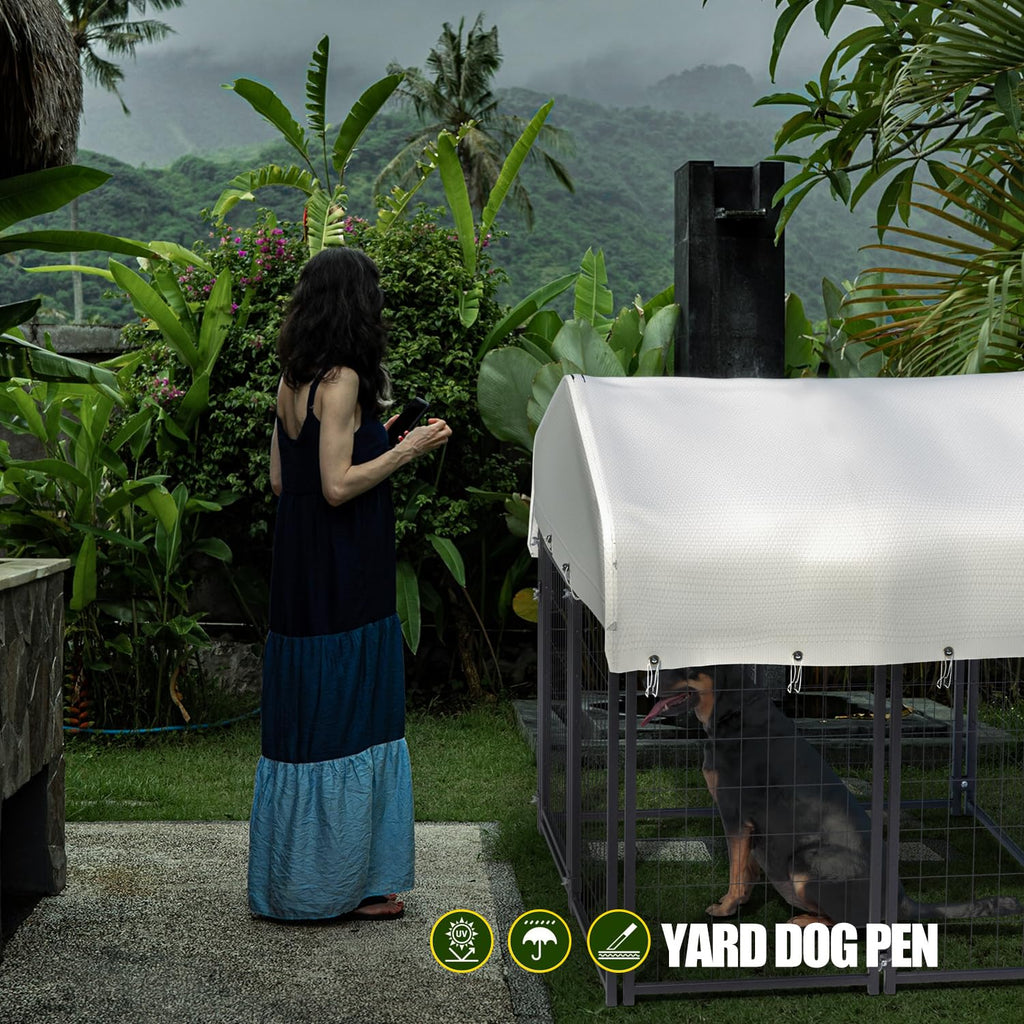 Large Heavy Duty Outdoor Dog Kennel with Roof J7057