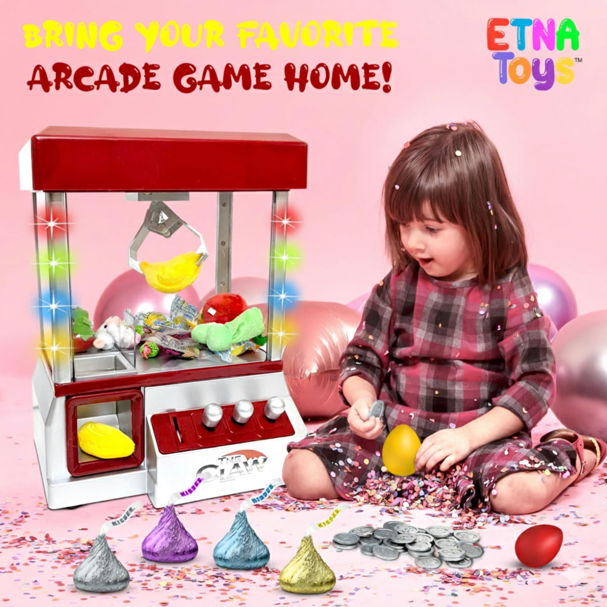 Electronic Arcade Claw Machine with LED Lights and Sound X5404