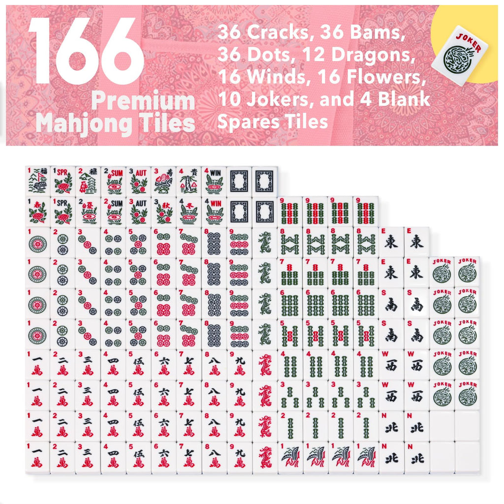 American Mahjong Set with 166 Blue Tiles and Racks Y95588