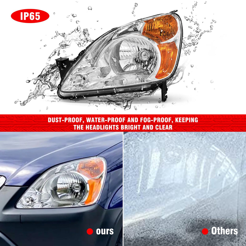 Headlamp Assembly with Chrome Housing Amber Reflector Driver and Passenger Sides X502913