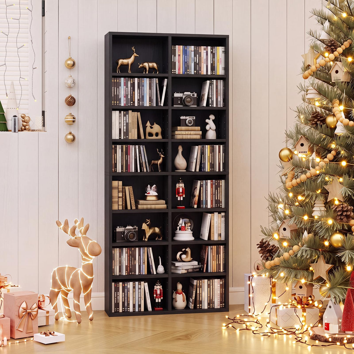 Black 16 Shelf CD DVD Rack X2115