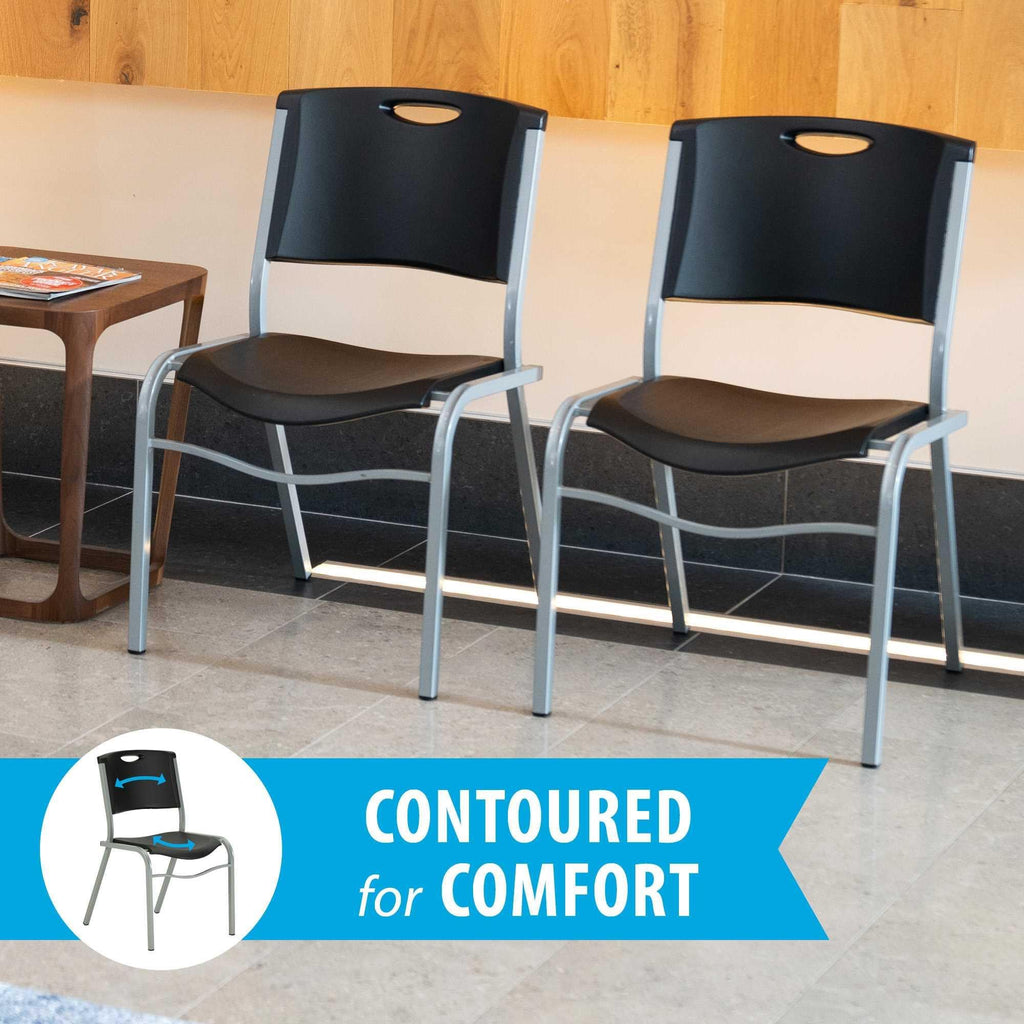 Black Stacking Chair 4-Pack Y442