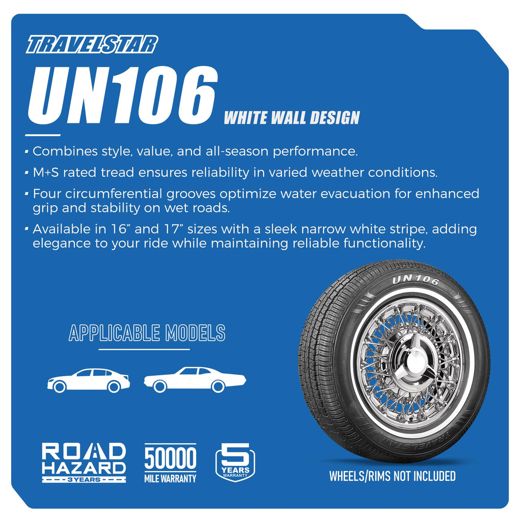 205/75R15 18mm White Wall All Season Passenger Car Tire I638934