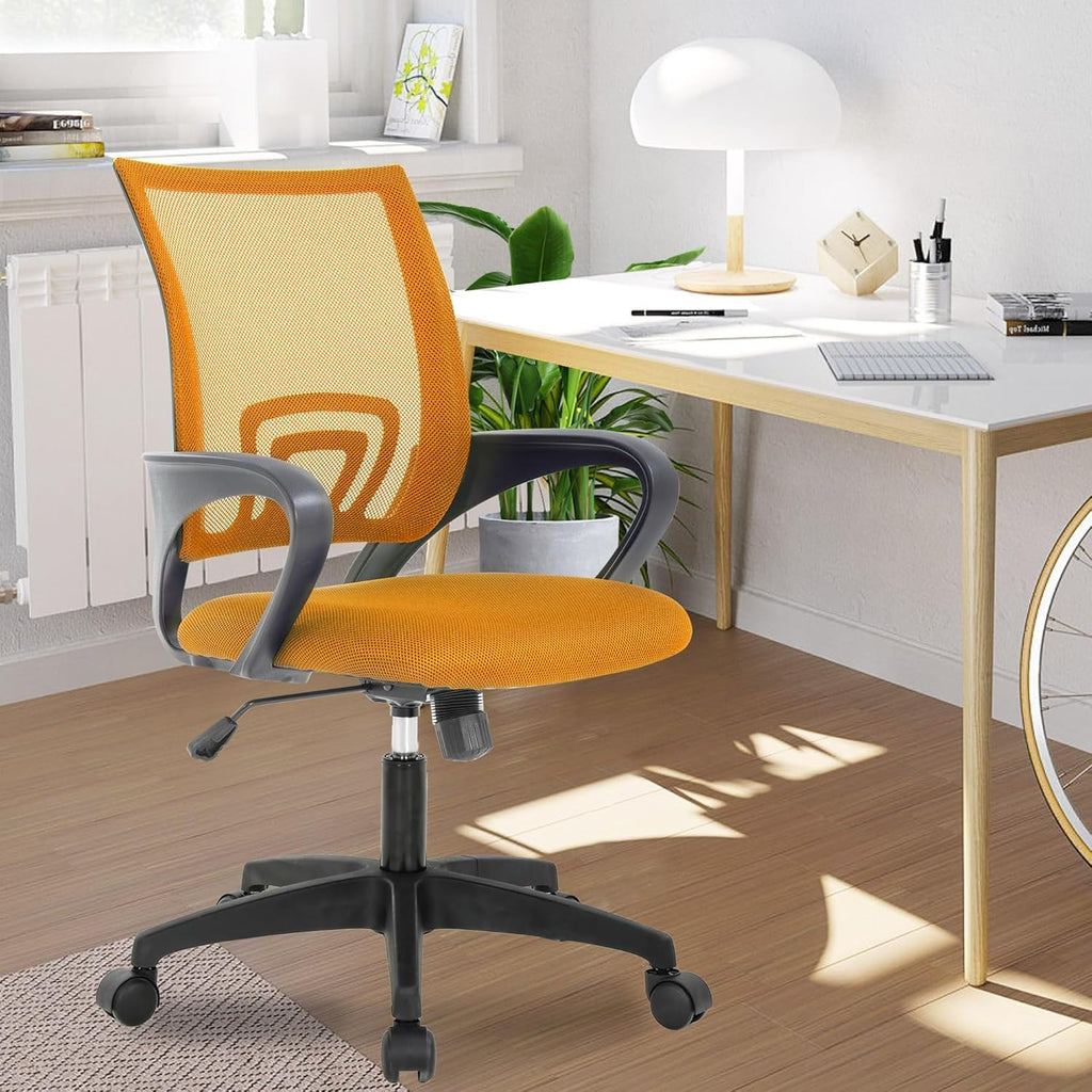 Orange Mesh Mid-Back Office Chair L793