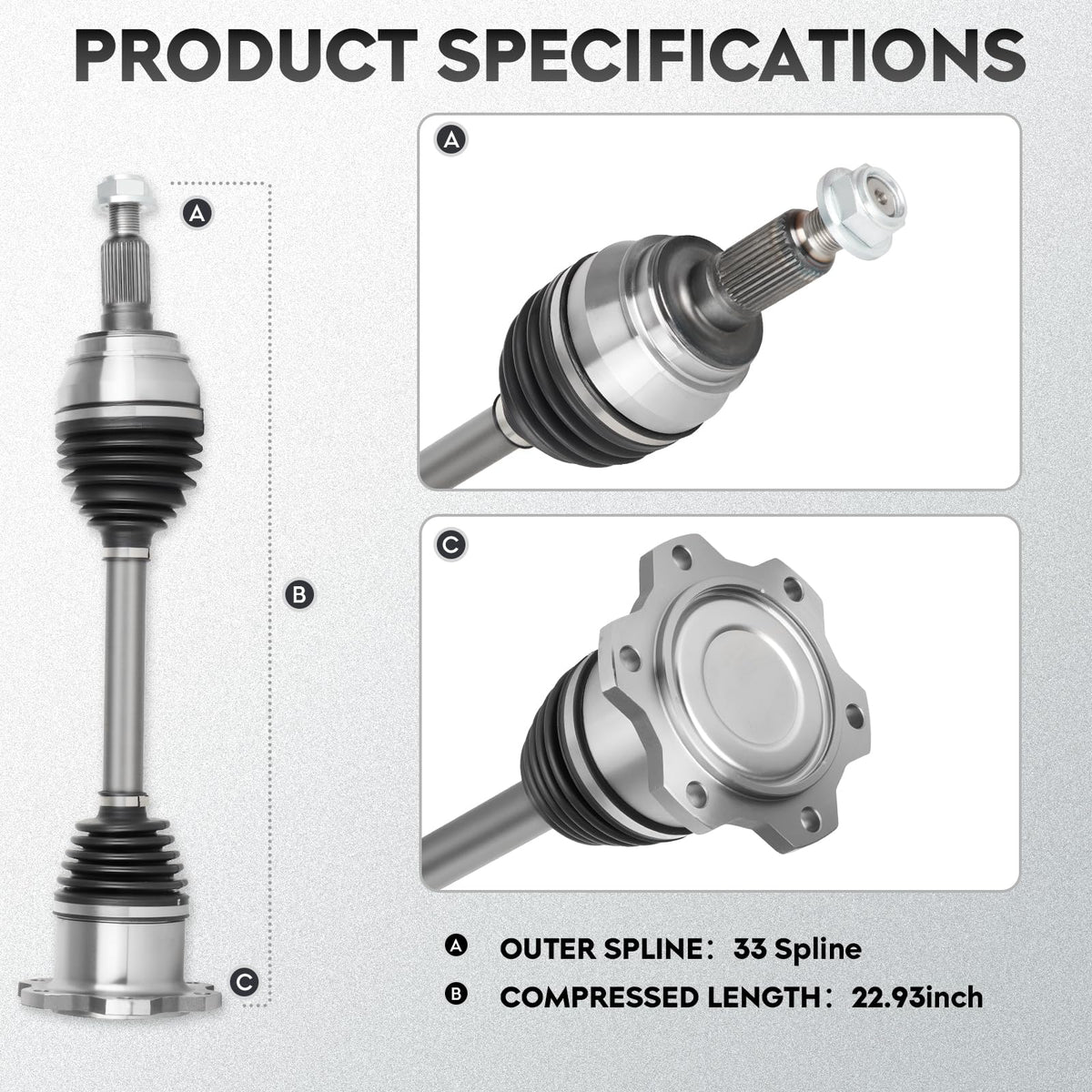 Front Left or Right CV Axle Shaft Assembly 4x4 R681