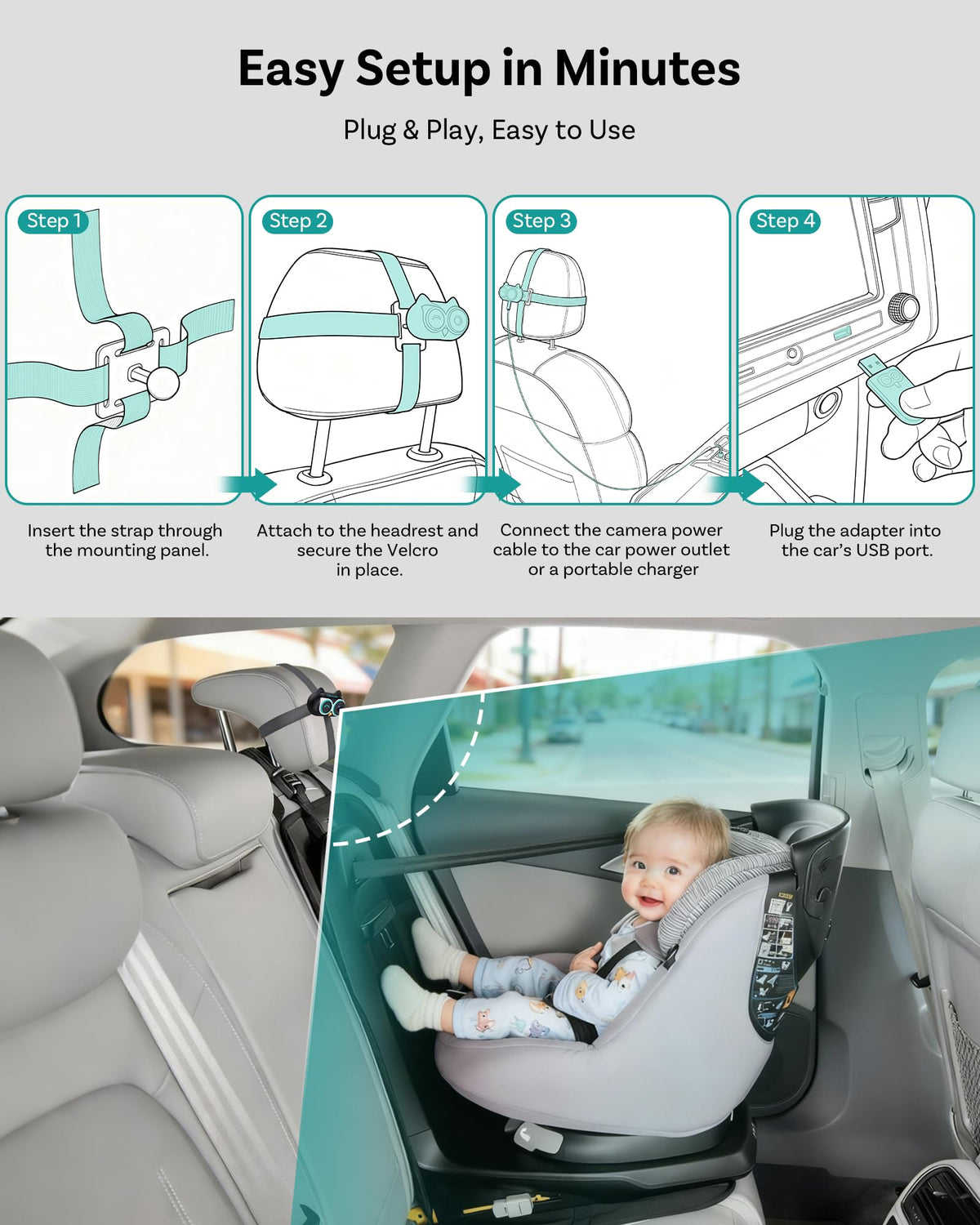 Baby Car Camera with HD Night Vision M239766