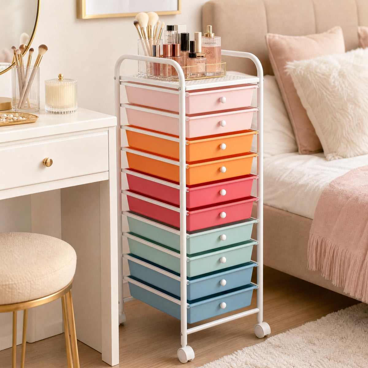 10 Drawers Rolling Storage Cart Y331