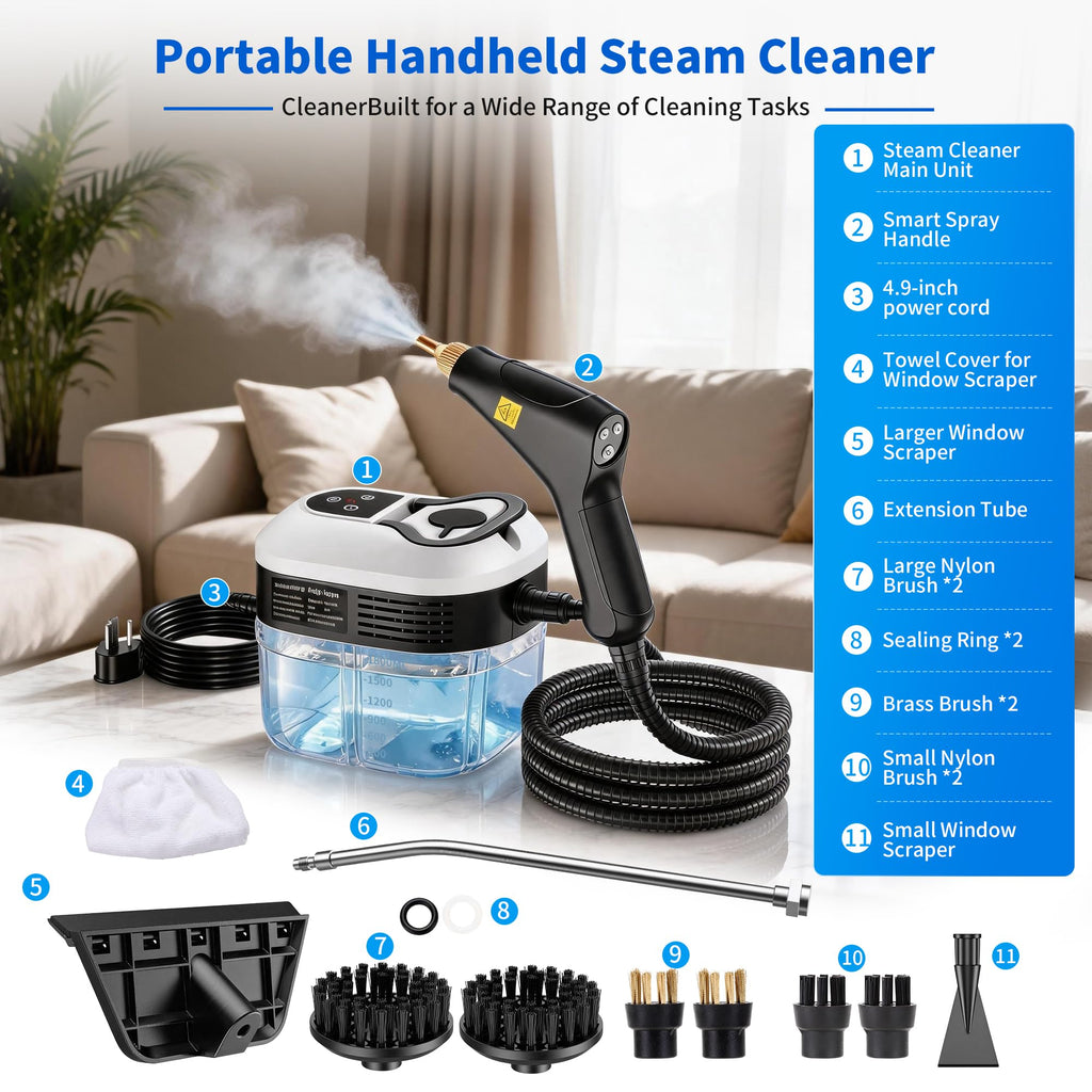 High Pressure Handheld Steam Cleaner 1.8L Tank Z396895