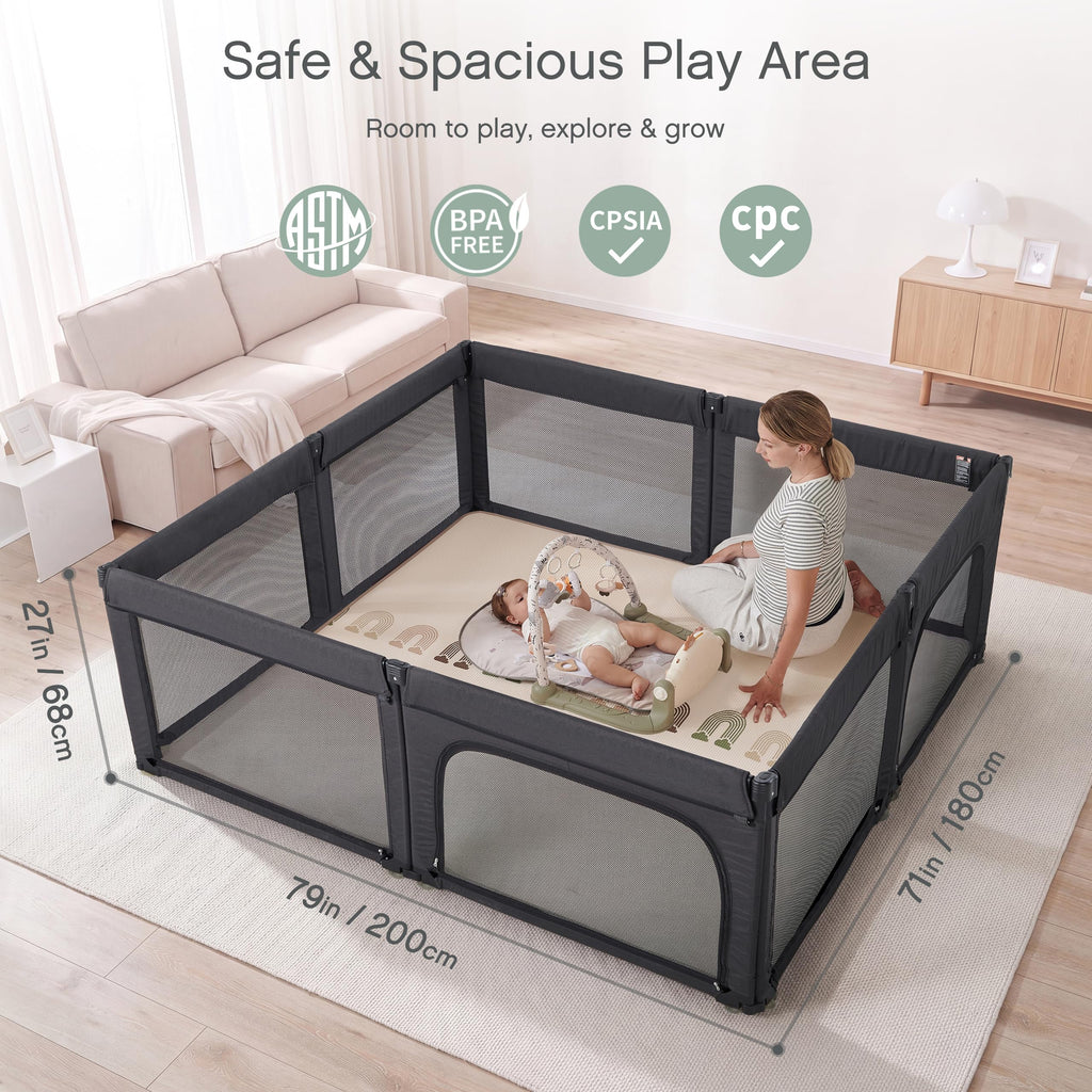 8-Panel Foldable Baby Playpen D690320