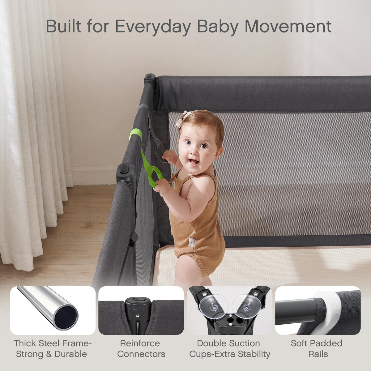 8-Panel Foldable Baby Playpen D690320