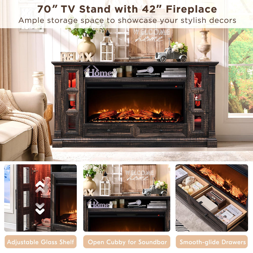70" Fireplace TV Stand Z37413