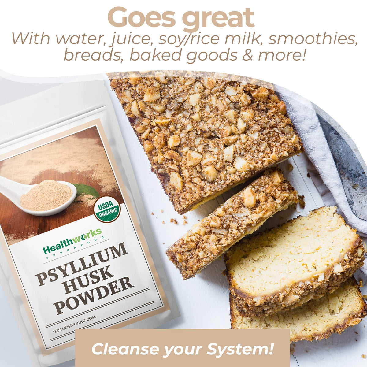 Organic Psyllium Husk Powder 2 lb D2793