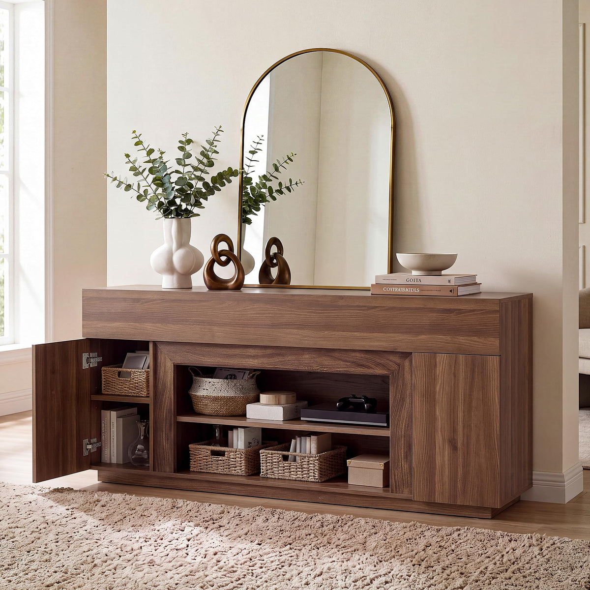 70" Walnut TV Stand W258144