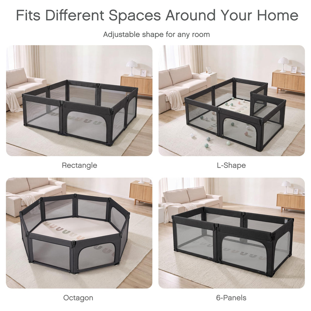 8-Panel Foldable Baby Playpen D690320