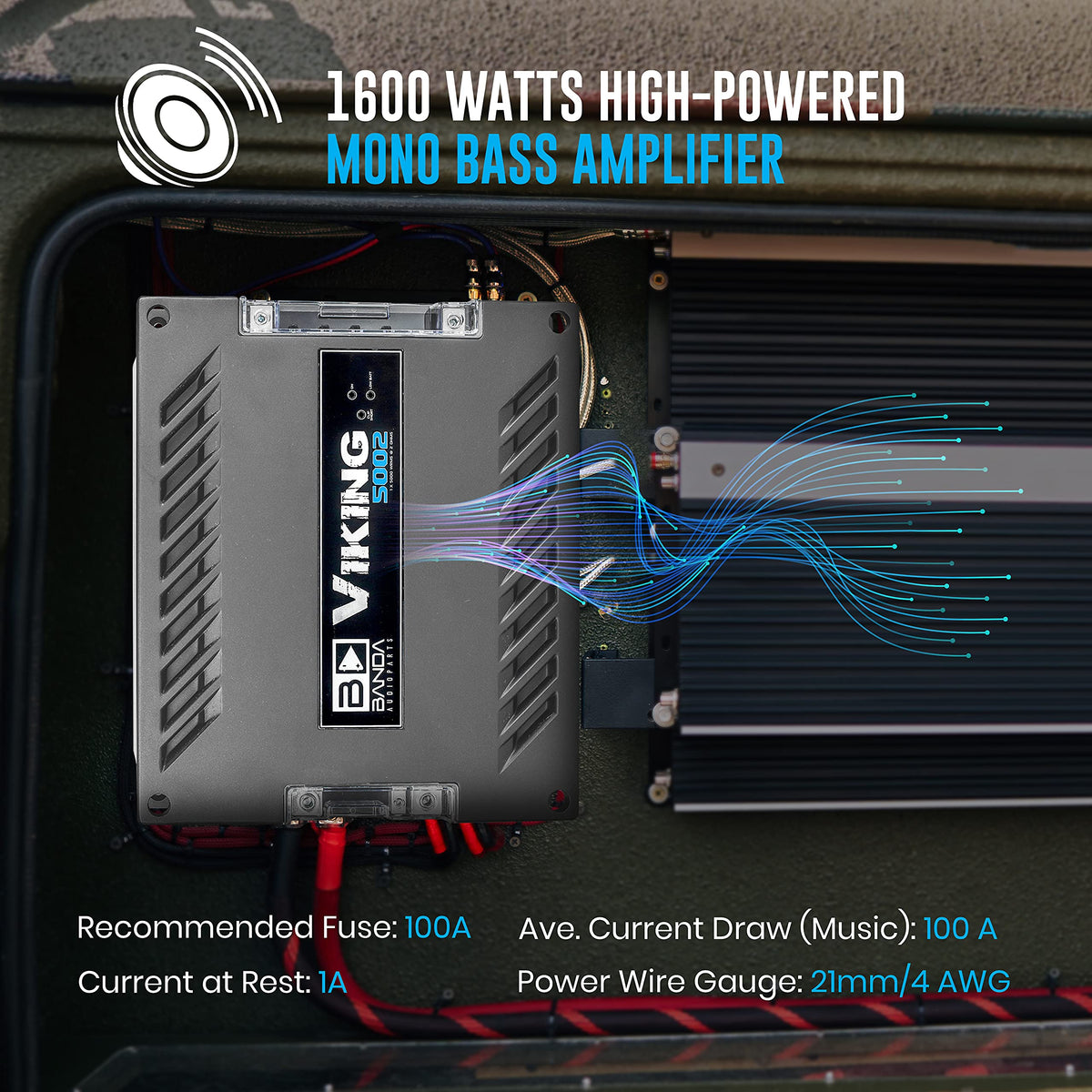 1-Channel Vehicle Audio Bass Amplifier M7344