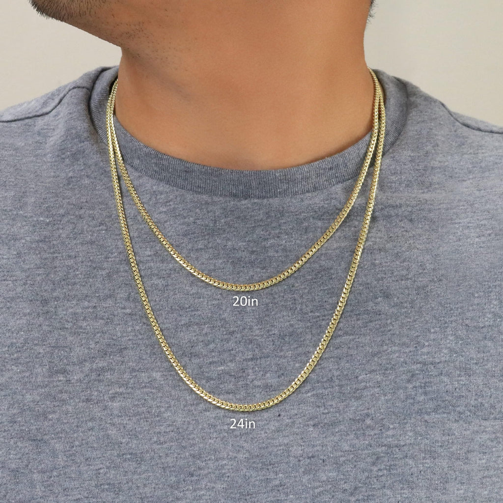 14K Yellow Gold Cuban Link Chain Necklace K4355
