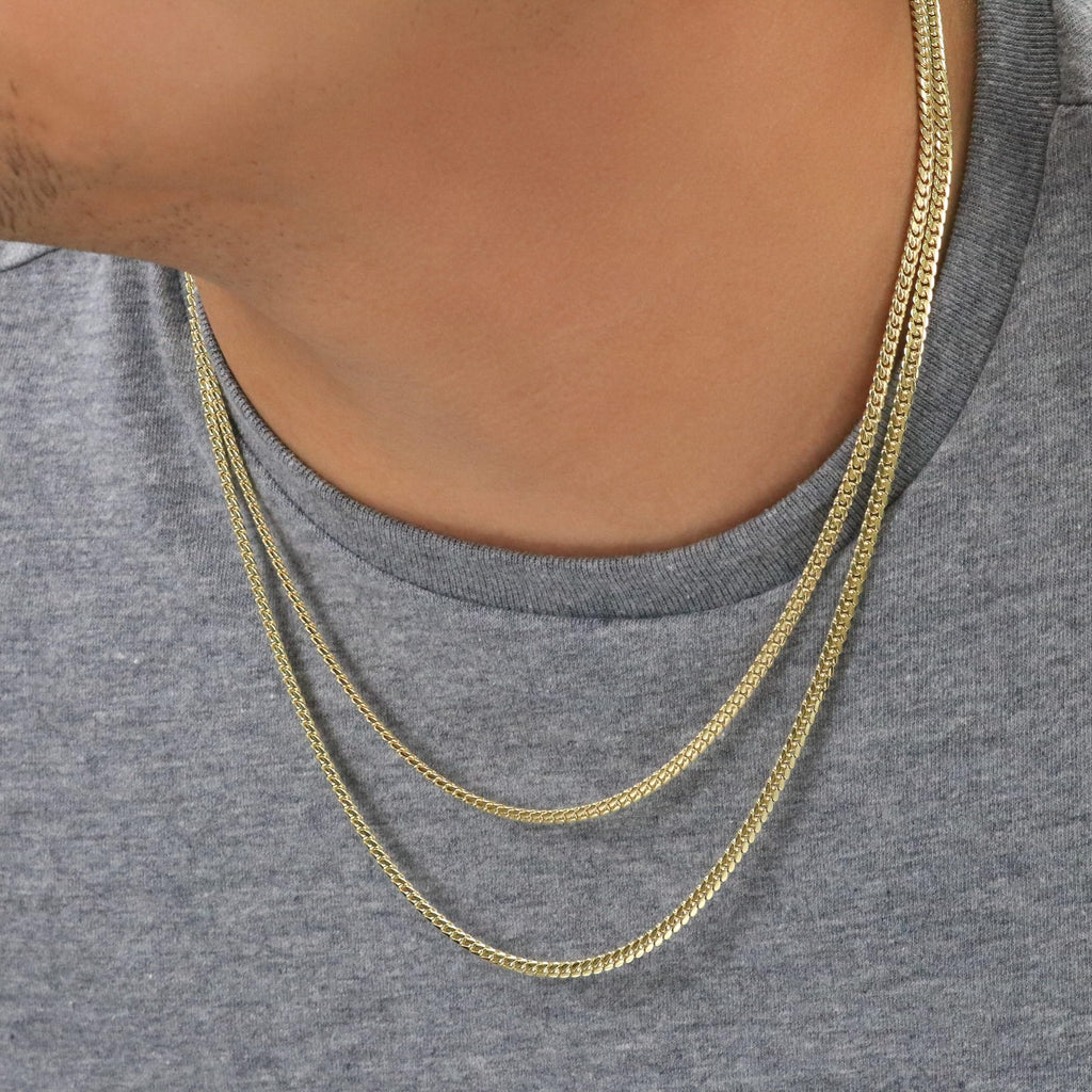 14K Yellow Gold Cuban Link Chain Necklace K4355