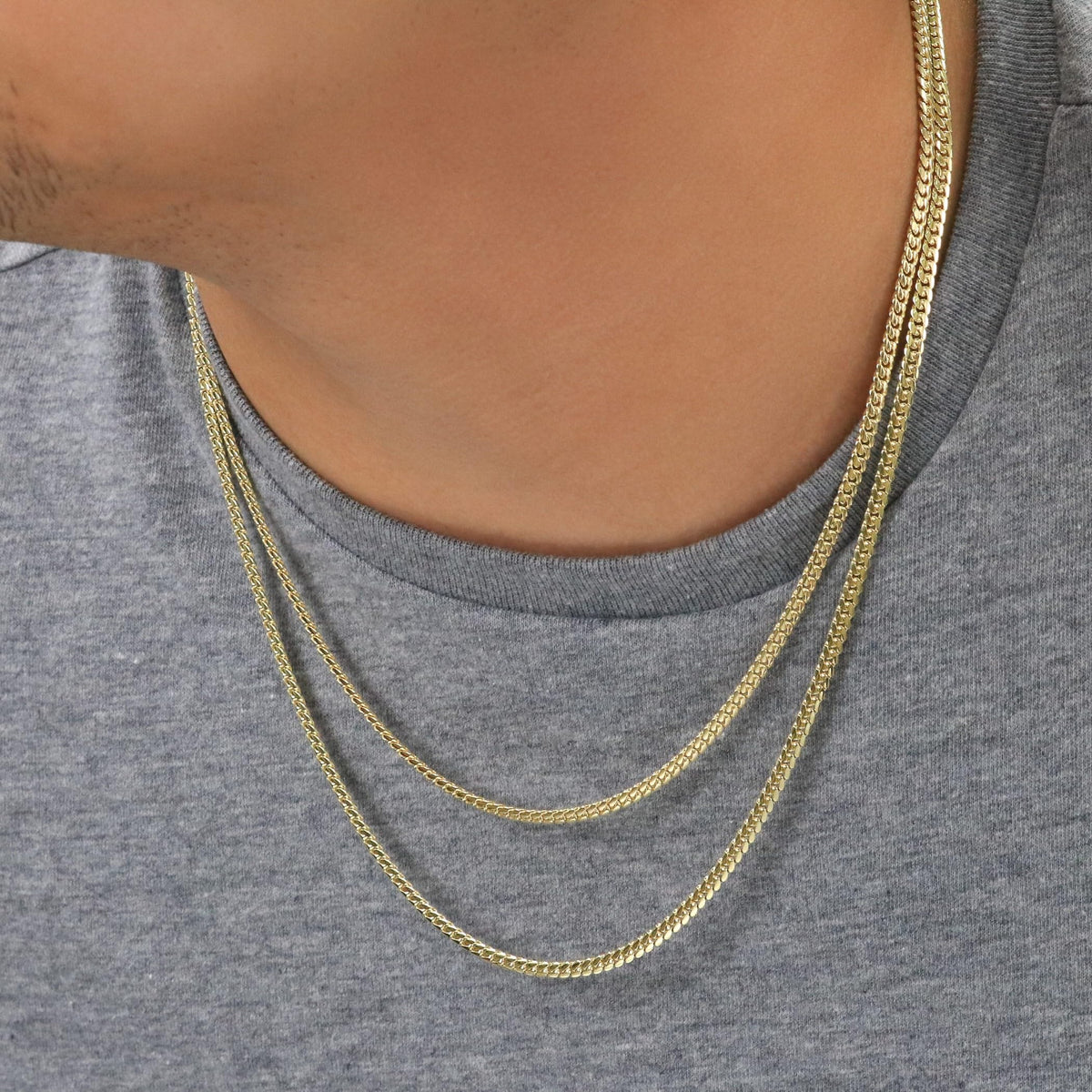 14K Yellow Gold Cuban Link Chain Necklace K4355